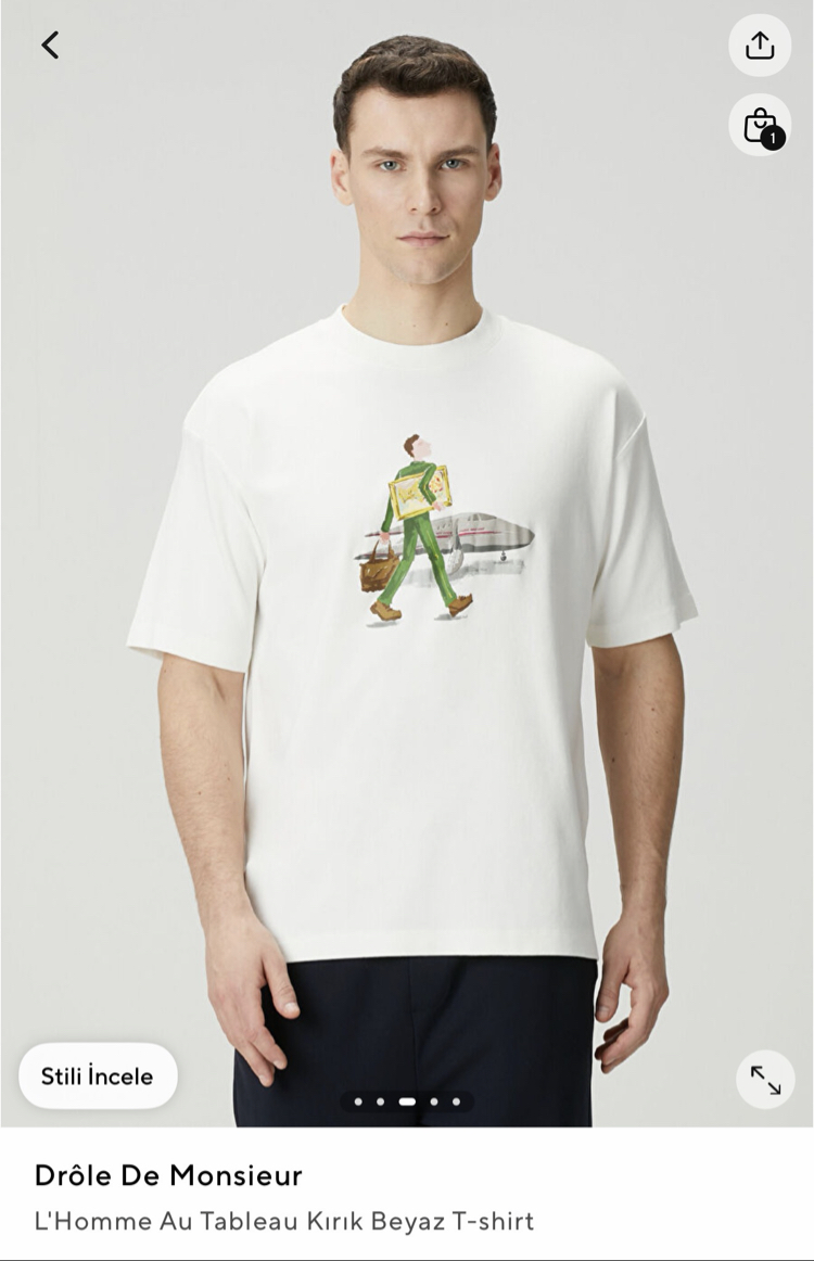 Drole De Monsieur Orjinal Etiketli T-Shirt Beyaz