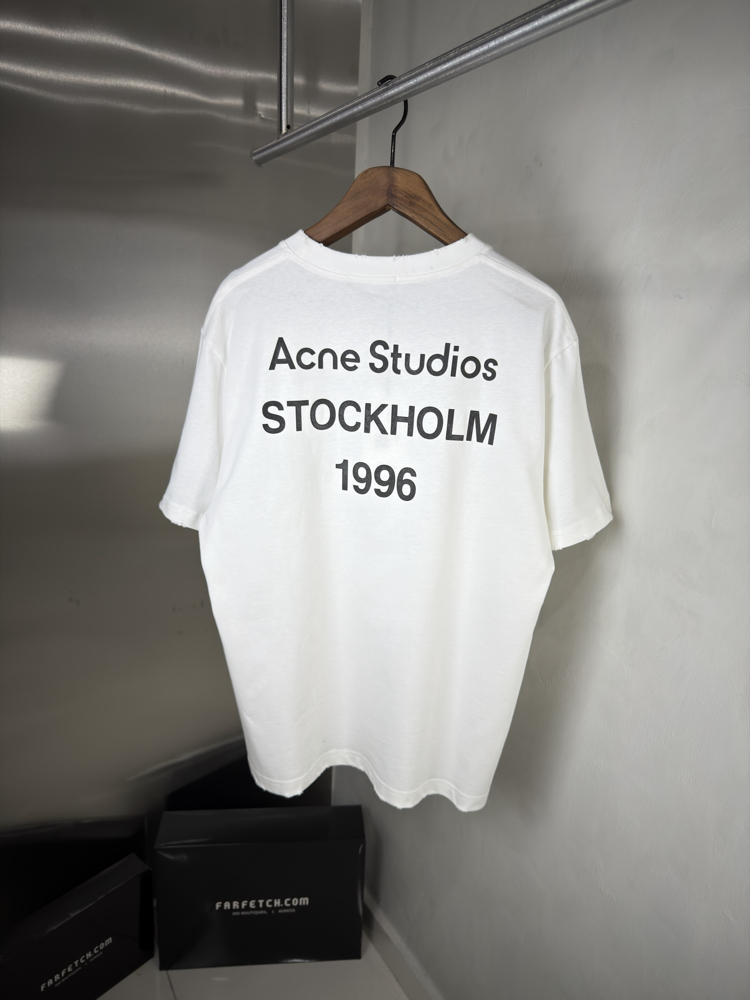 Acne Studios Orjinal Etiketli T-Shirt Beyaz (Oversize)