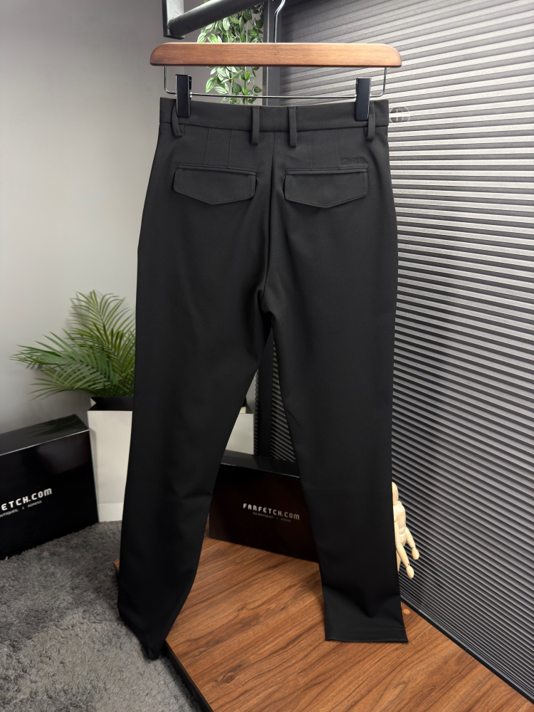 Zegna Orjinal Etiketli Kumaş Pantolon Siyah