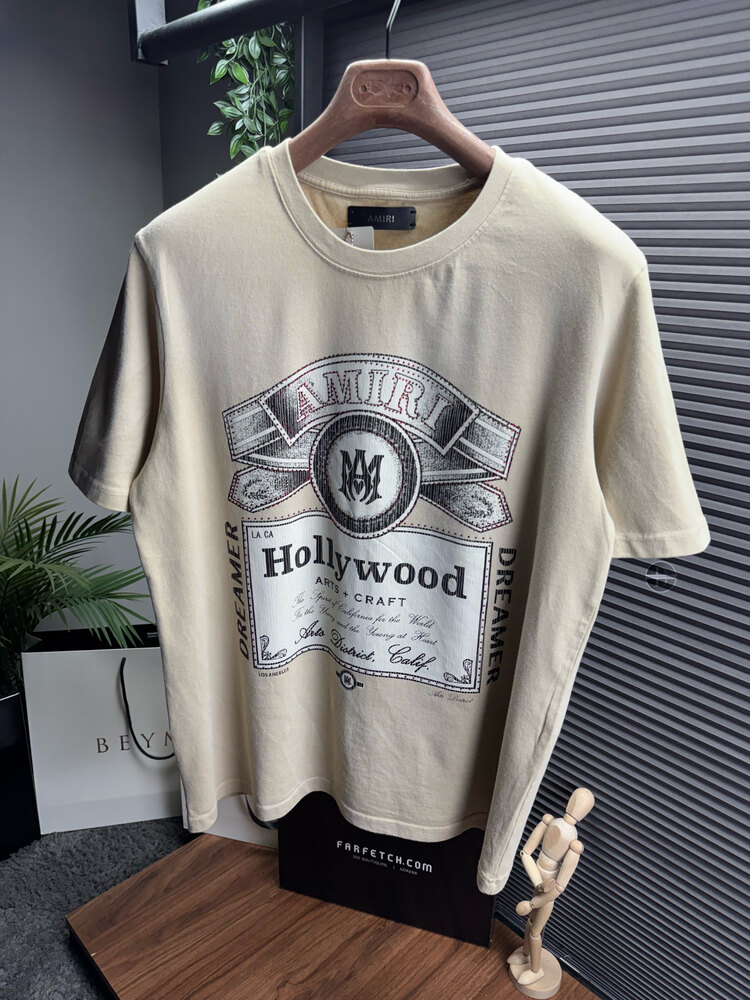 Amiri Orjinal Etiketli T-Shirt Bej