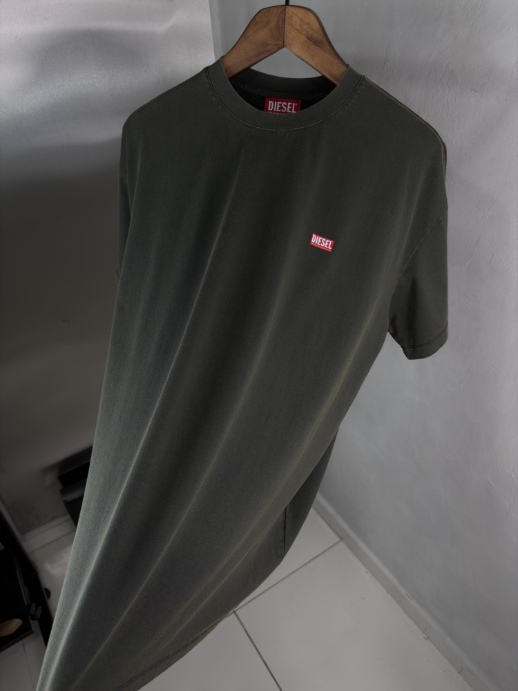 DSL Orjinal Etiketli T-Shirt Koyu Haki (Yıkamalı)