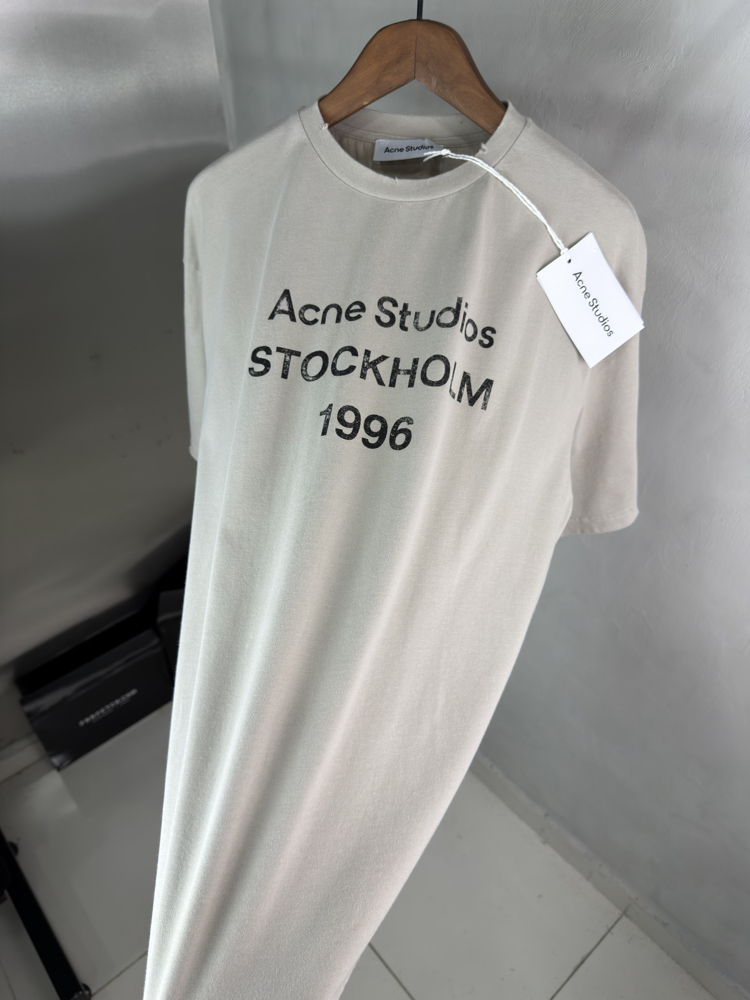 Acne Studios Orjinal Etiketli T-Shirt Bej (Oversize)