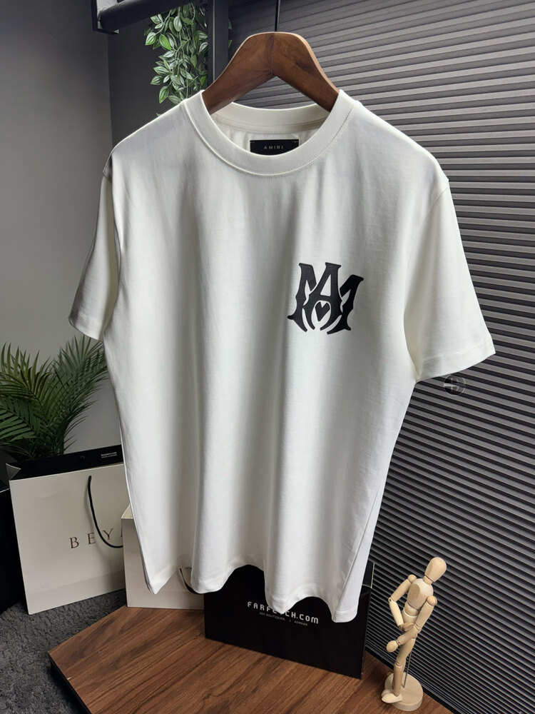 Amiri Orjinal Etiketli T-Shirt Beyaz (Sırt Detay)