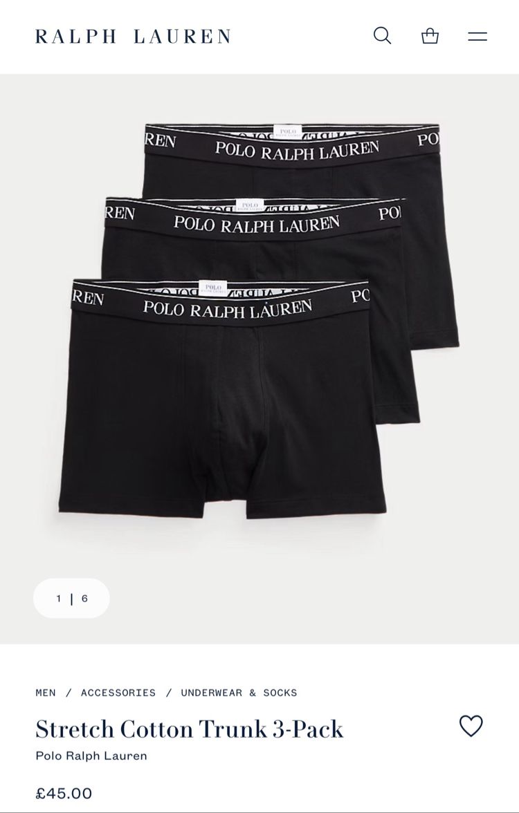 RL Kutulu Boxer 3’lü Siyah (Orjinal)