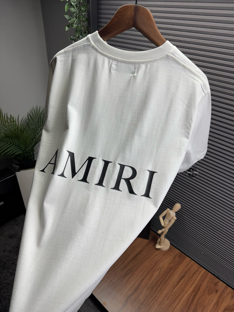 Amiri Orjinal Etiketli T-Shirt Beyaz (Sırt Detay)
