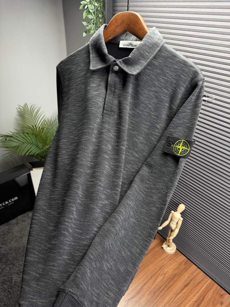 Stone Island Orjinal Etiketli Polo Yaka Sweatshirt