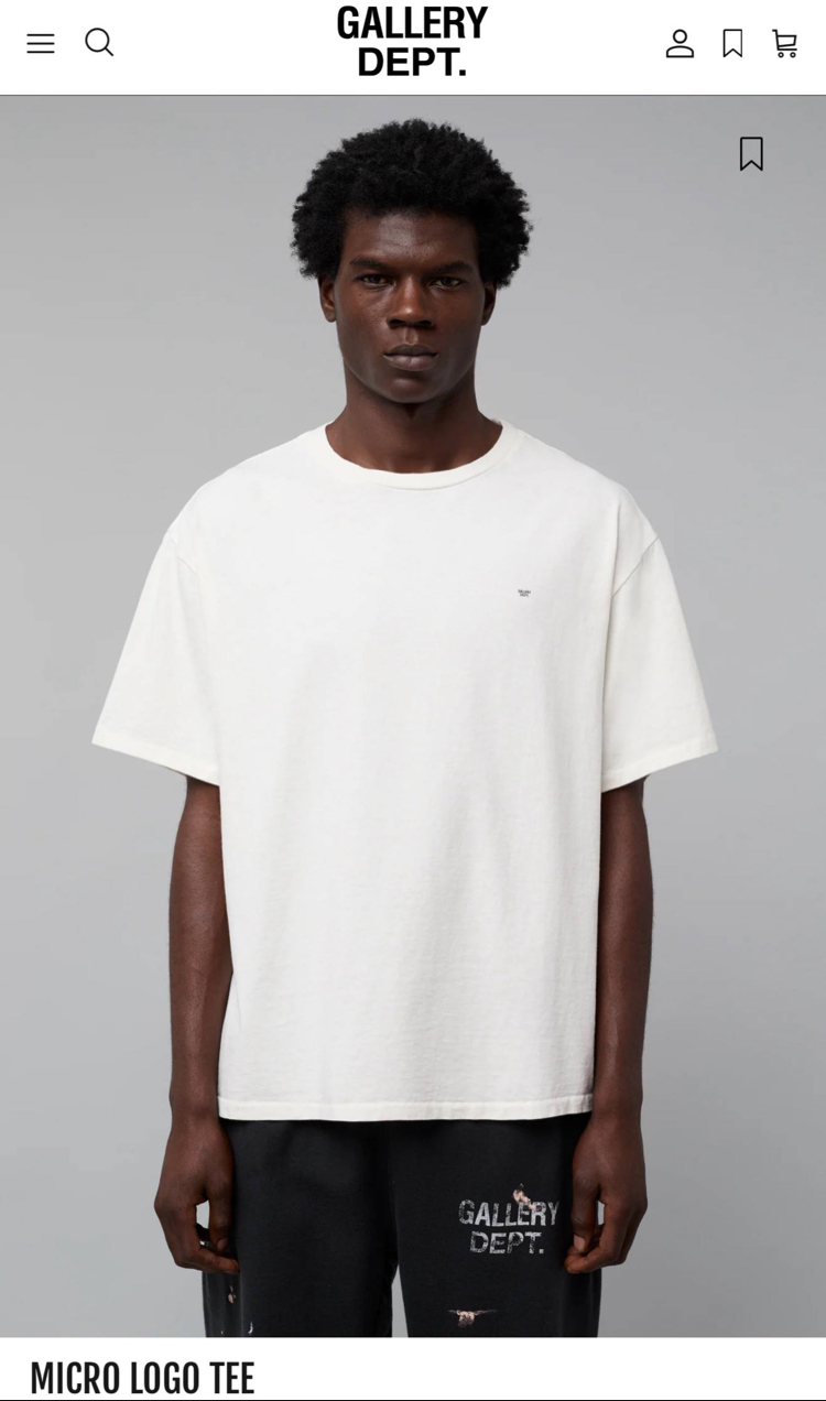 Gallery Dept Orjinal Etiketli T-Shirt Beyaz (Oversize)