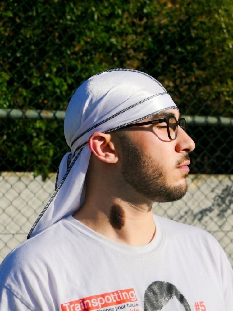 beyaz siyah durag