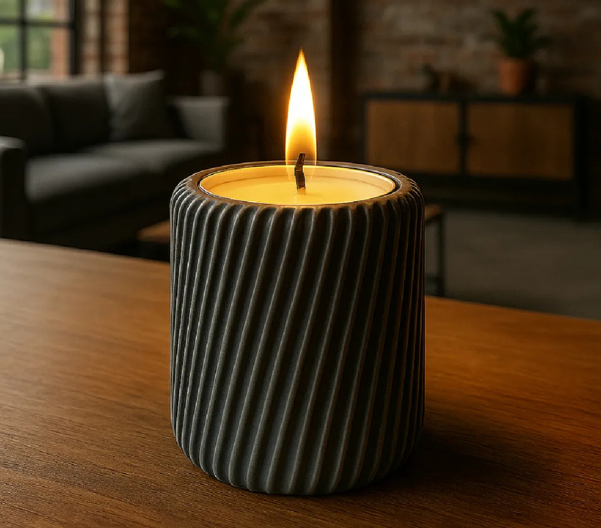 Siyah Spiral Desenli Mum (2 tane)