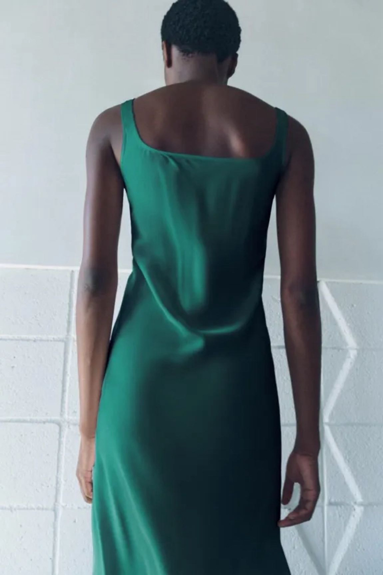 Zara saten elbise 
