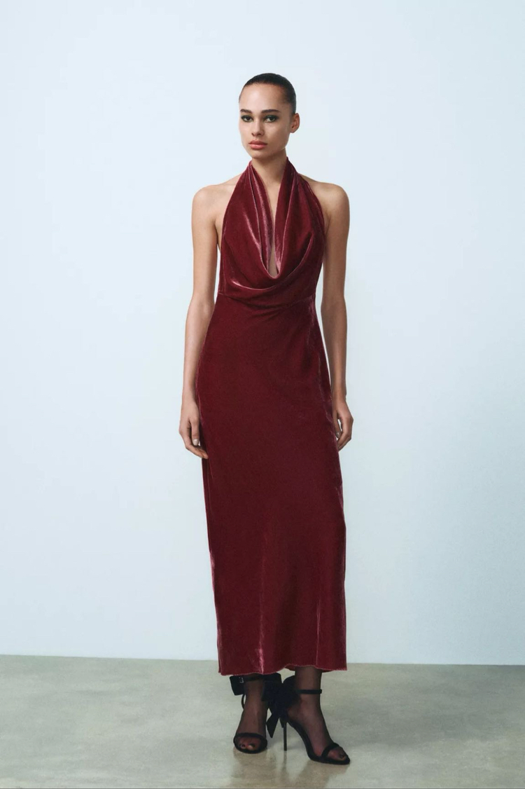Zara kadife elbise