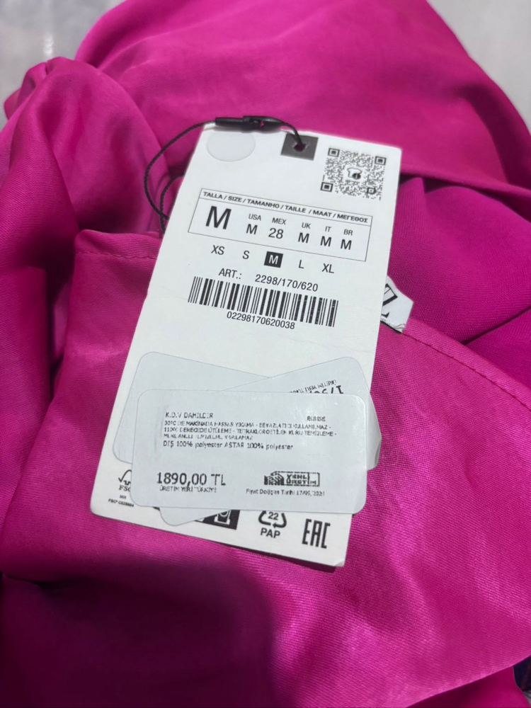 Zara saten elbise