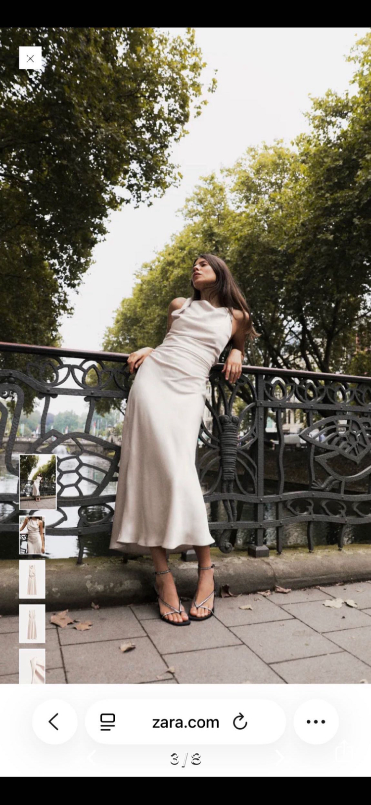 Zara saten elbise