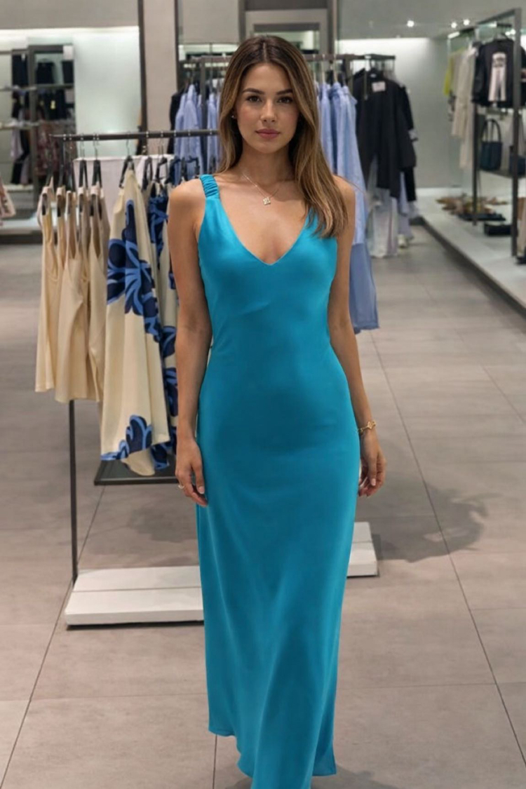 Zara saten elbise