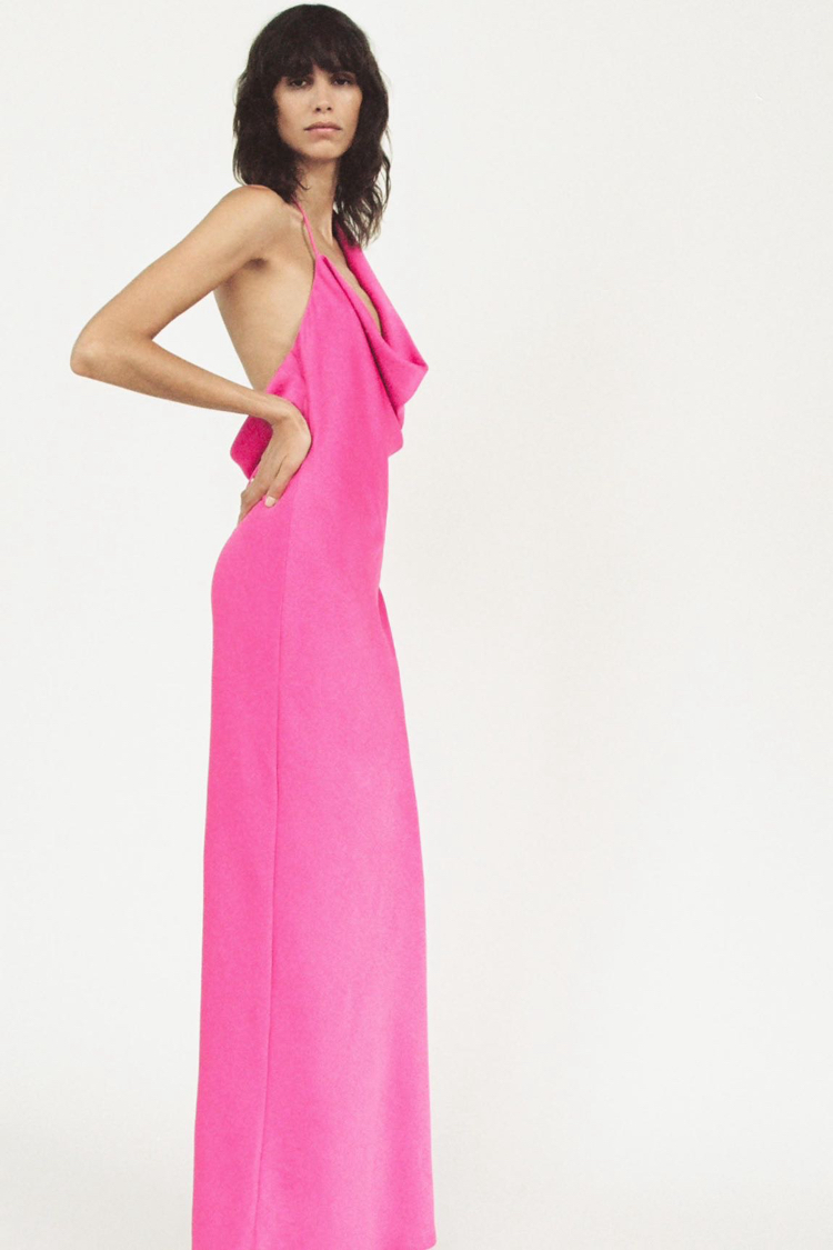 Zara saten elbise