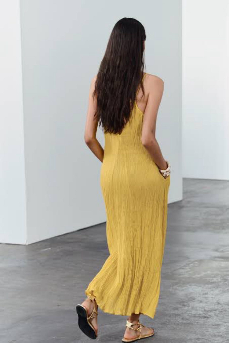 Zara sarı elbise