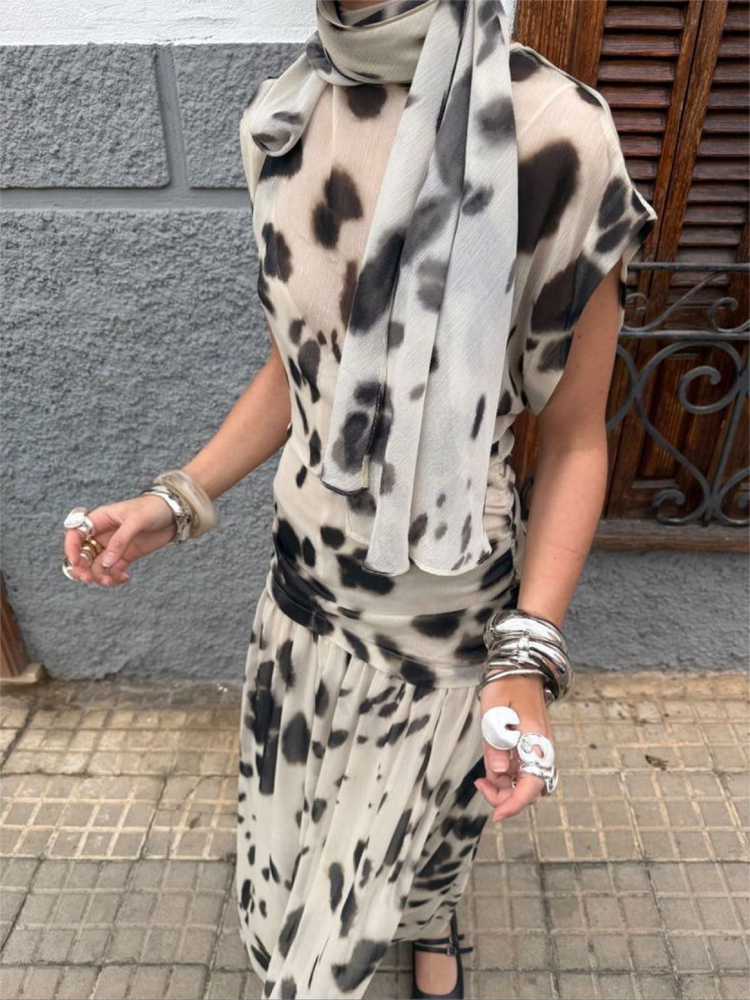 Zara Şifon Elbise/Fular detaylı