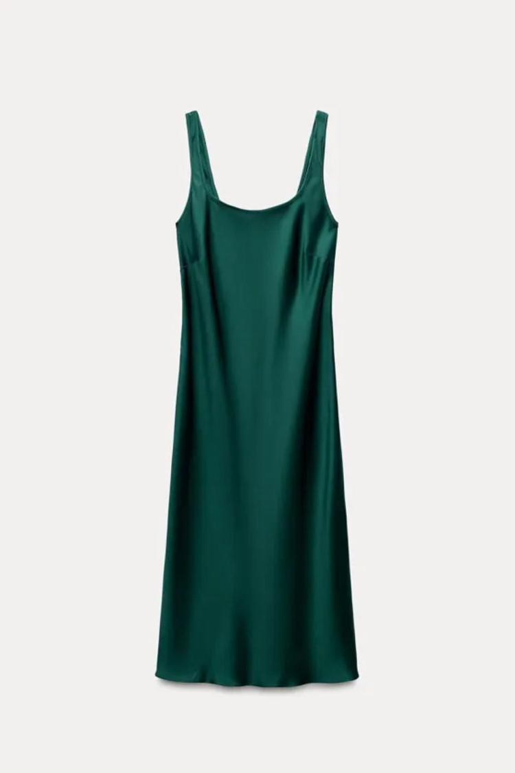 Zara saten elbise 