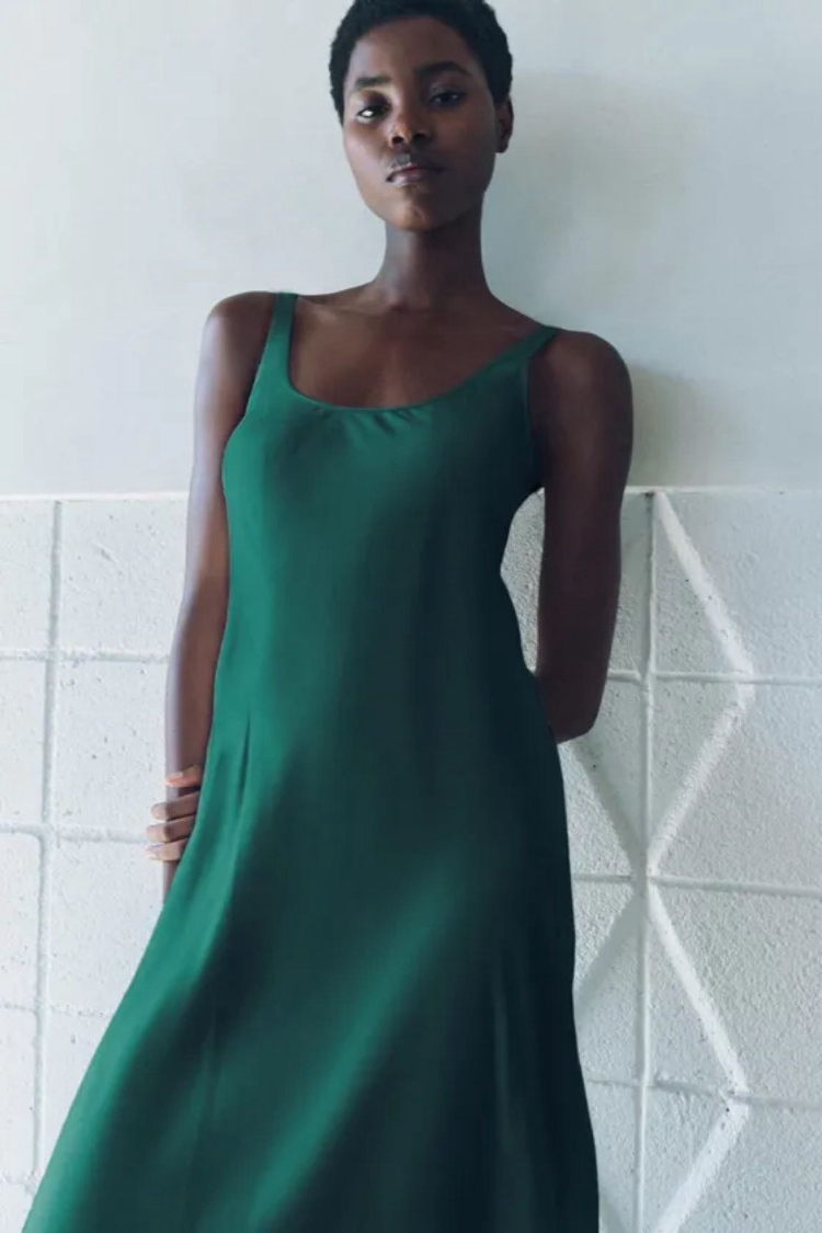 Zara saten elbise 