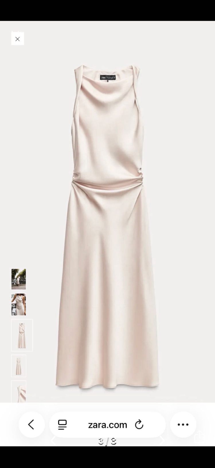 Zara saten elbise