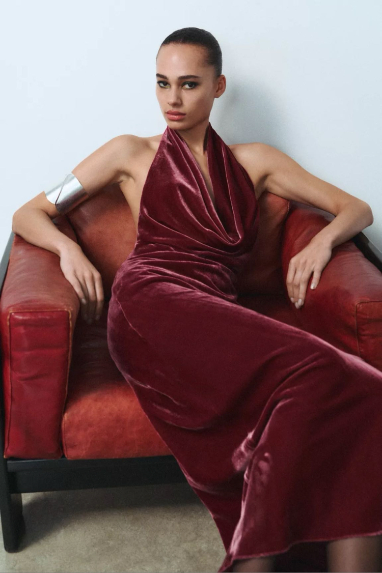 Zara kadife elbise