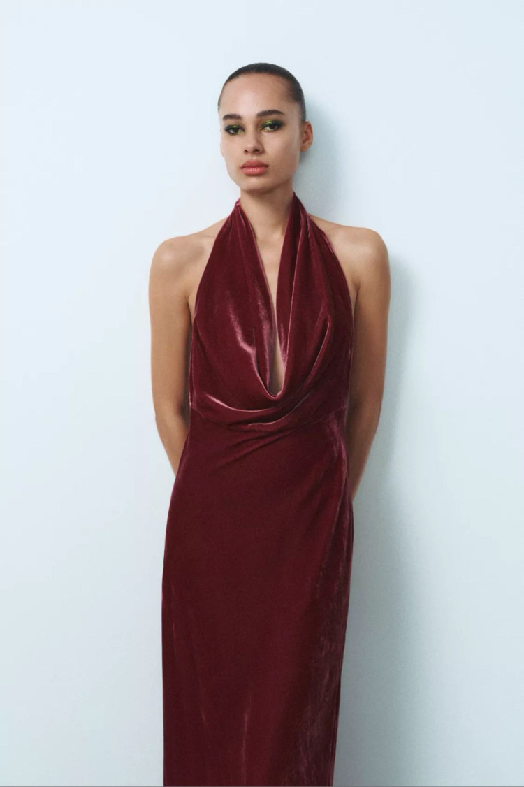 Zara kadife elbise
