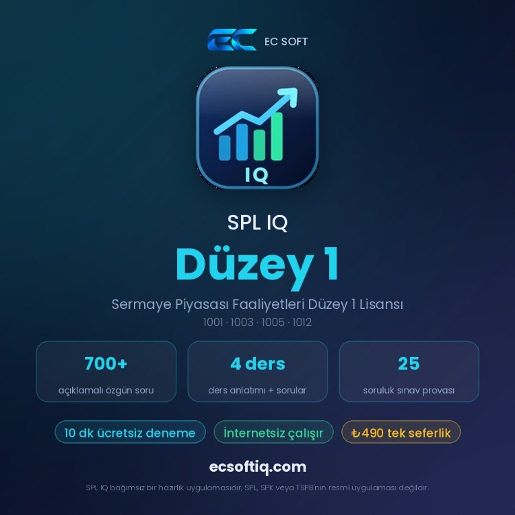 SPL IQ Düzey 1 — Sermaye Piyasası Faaliyetleri Düzey 1 Lisansı sınavına hazırlık (Android)