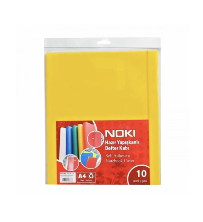 NOKİ A4 HAZIR DEFTER KABI SARI 10 LU 60163-10
