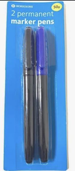Morrisons permanent marker pens kalem