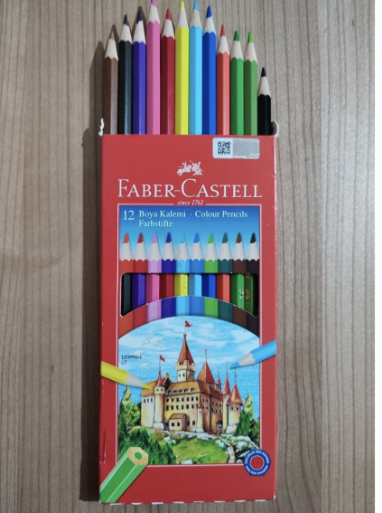 Faber Castell L 12li Uzun Tam Boy Kuru Boya Kutu 