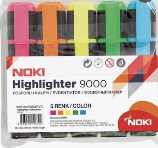 Noki 5'li Pastel Fosforlu Kalem
