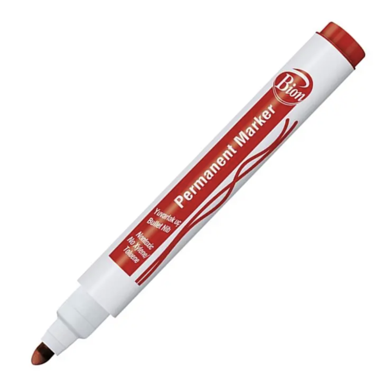 Bion Permanent Marker  Kesik Uç Kırmızı 12Li