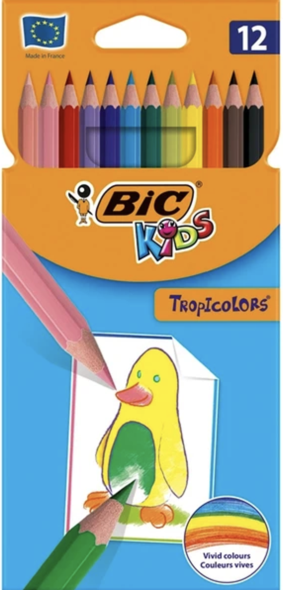 Bic Kids Tropicolors 12'li Kuru Boya Kalemi