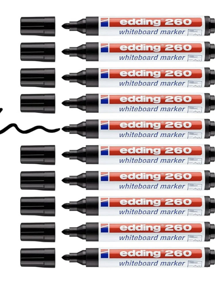 EDDİNG 260 SİYAH TAHTA KALEMİ 10'LU