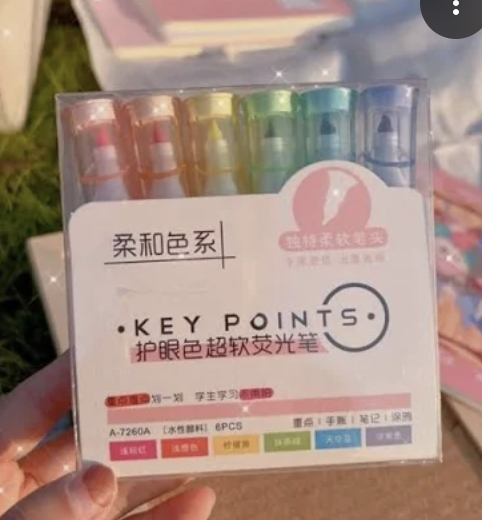  Key Points Pastel Renk Fosforlu Kalem 6 Adet