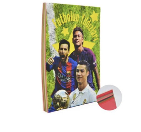 Futbol Yıldızları Not defteri renkli
