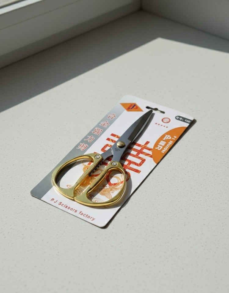 PJ Scissors Lüks Altın Saplı Güçlü Kesim Makası (K80)