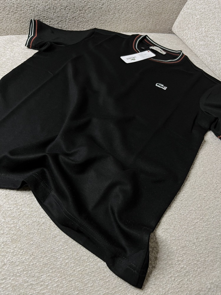 •İTHAL• Lacoste Premium Siyah Basic T-shirt 