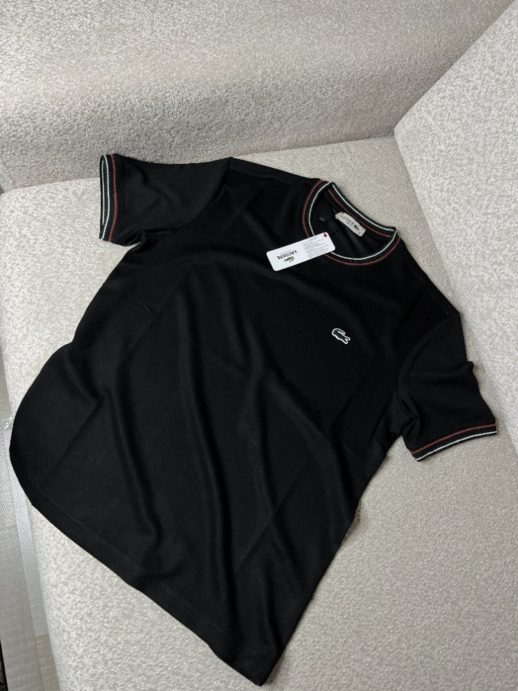 •İTHAL• Lacoste Premium Siyah Basic T-shirt 