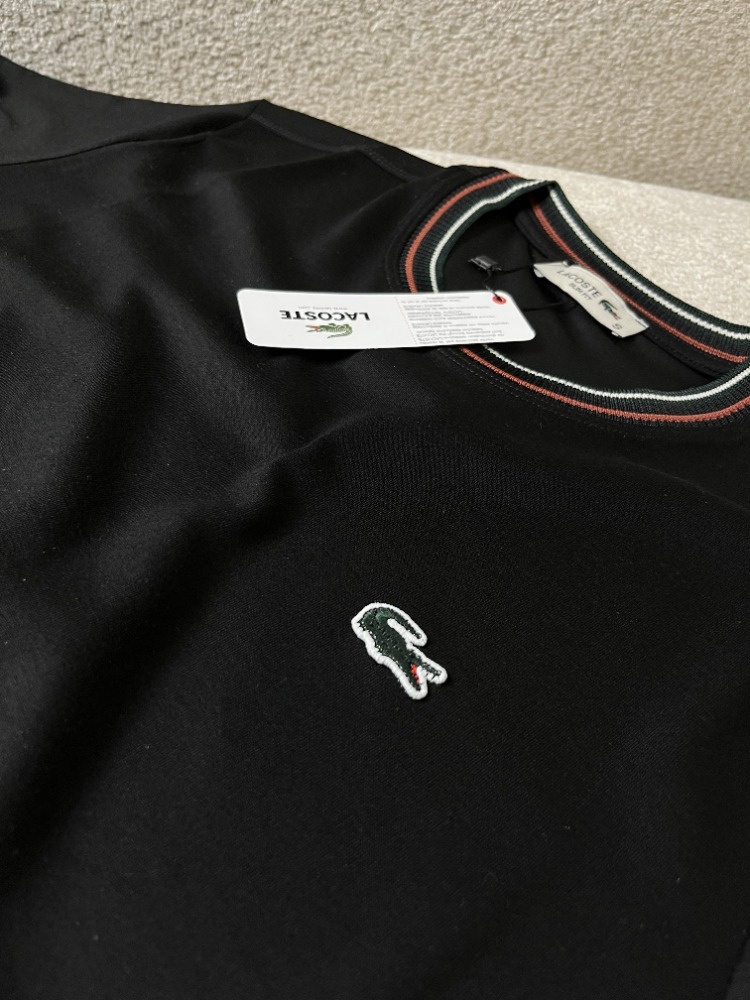 •İTHAL• Lacoste Premium Siyah Basic T-shirt 