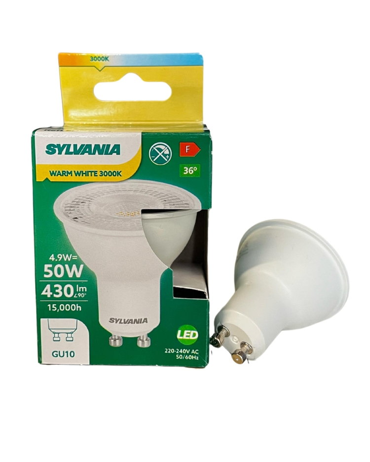 SYLVANIA WARMA WHITE 3000K GU10 DUY AMPUL 6'lı Paket
