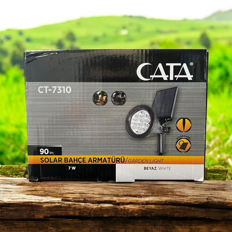 CATA CT-7310 Solar Bahçe Armatürü – 6400K Beyaz Işık