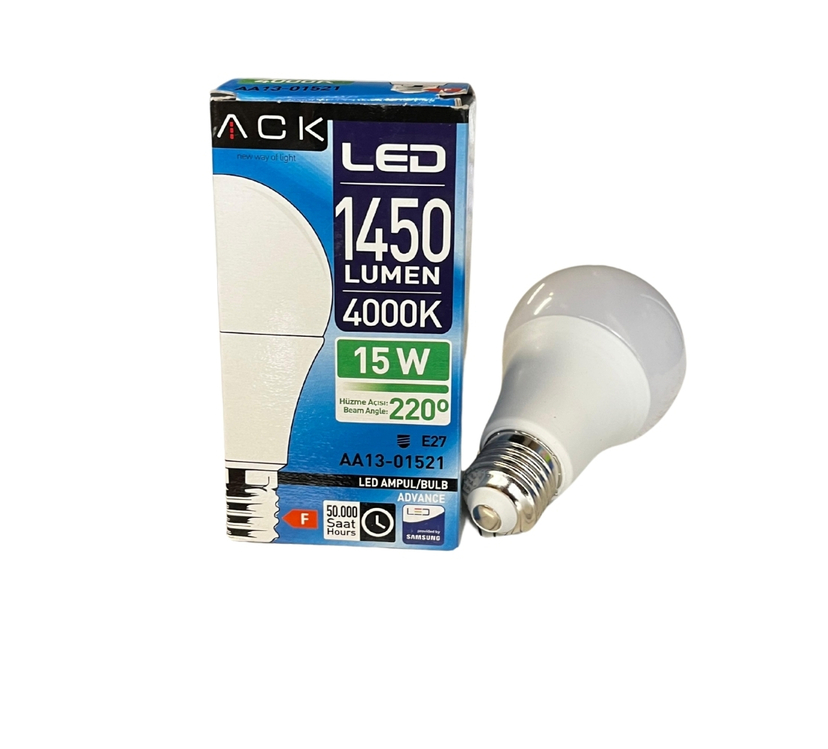Ack Led Ampul 15 W E-27 4000k Ilıkbeyaz Işık - Aa13-01521