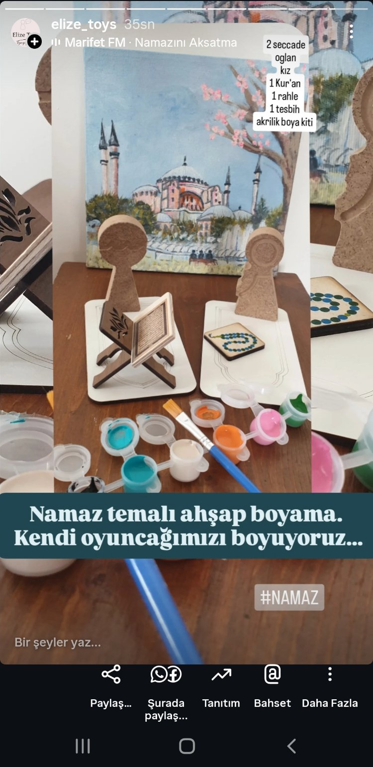 Namaz temalı ahsap boyama