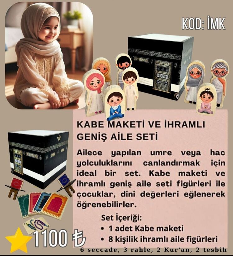 Kabe ve İhramlı Geniş Aile Seti