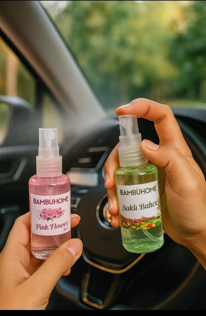 OTO ODA KOKULARI 2 ADET SAKLI BAHÇE VE PEMBE ÇİÇEKLER