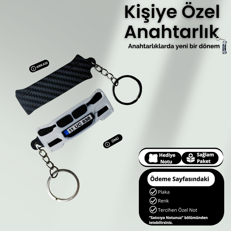 Kişiye Özel Plaka Anahtarlık / Araba Hediyesi / BMW F30 Anahtarlık