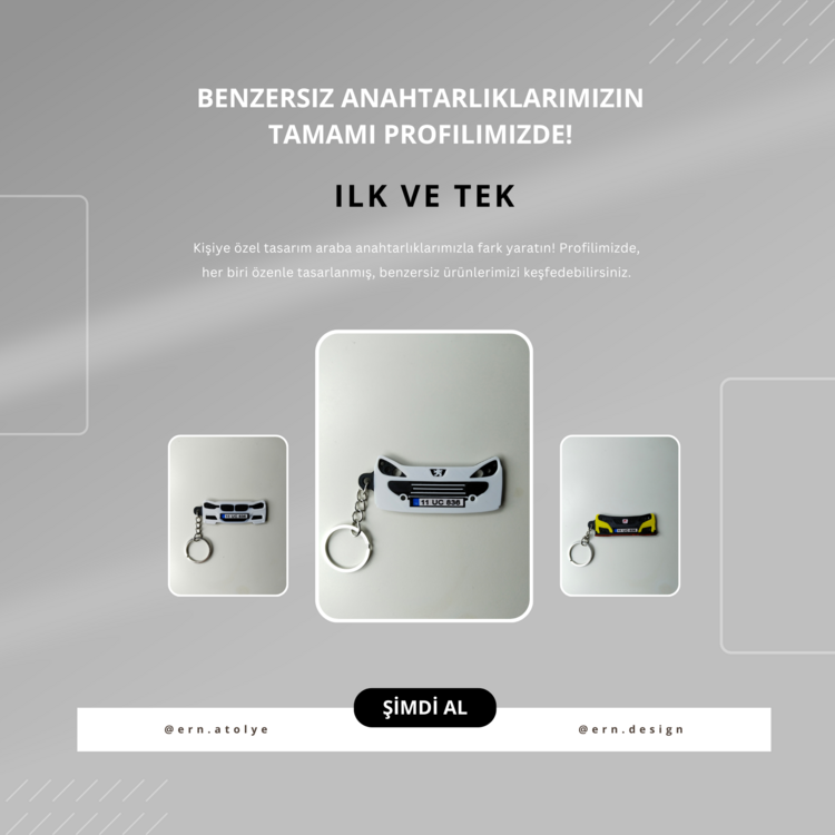 Kişiye Özel Plaka Anahtarlık / Araba Hediyesi /  Peugeot Anahtarlık