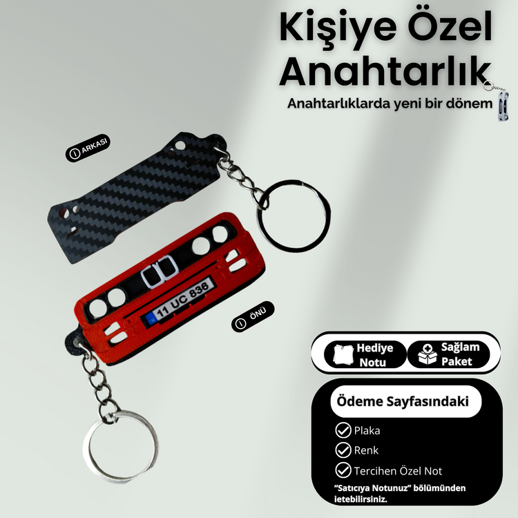 Kişiye Özel Plaka Anahtarlık / Araba Hediyesi / BMW E30 Anahtarlık