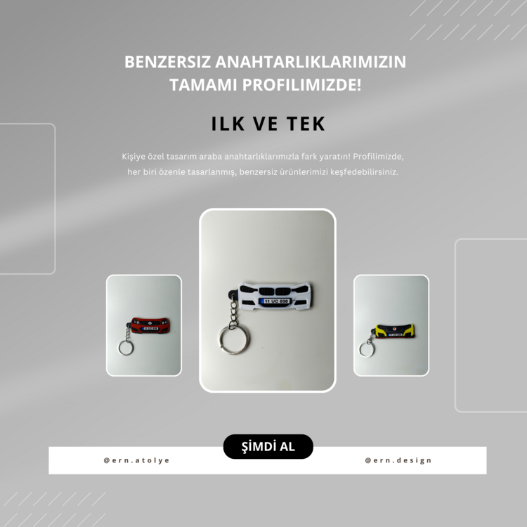 Kişiye Özel Plaka Anahtarlık / Araba Hediyesi / BMW F30 Anahtarlık